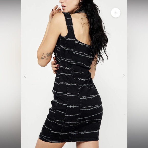 Barbed wire corset denim dress BNWT - Picture 8 of 8